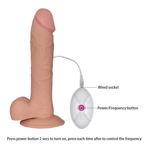 Реалистичный вибратор - The Ultra Soft Dude Vibrating 9" Sex Aura | Зображення 1