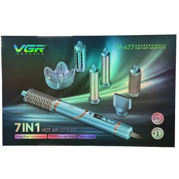 Фен-стайлер VGR 7 в 1 V-477 GREEN 1400 Вт зеленый | Зображення 6