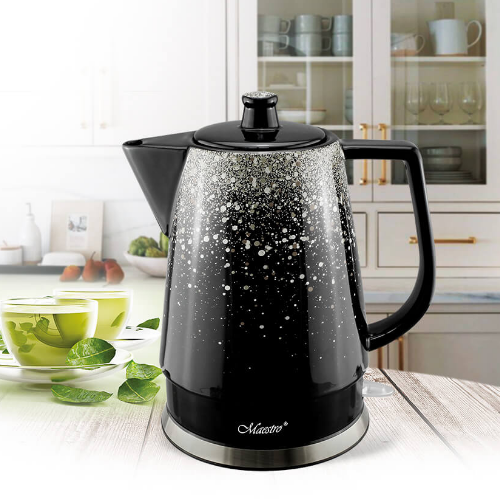 Електрочайник 1,5л кераміка (диск) сріблястий MR-074-SILVER Maestro | Зображення 1