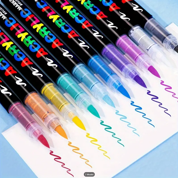 Акрилові маркери GuangNa Brush GN-8101 з м’яким пензликом 72 шт. | Зображення 5