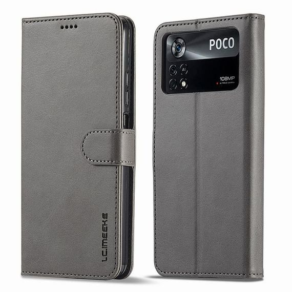 Чохол книжка iMeeke для Poco X4 Pro 5G колір Сірий