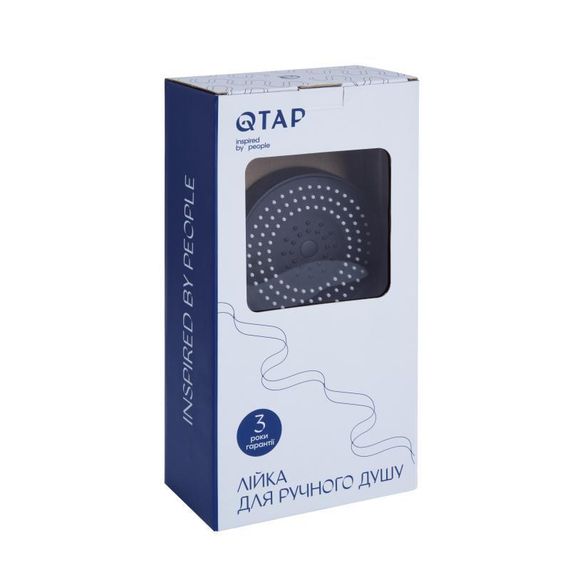 Лійка для ручного душу Qtap Rucni D 130 мм округла QTRUC125BLM45951 Black Matt | Зображення 3