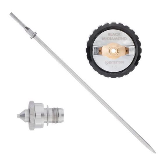 Комплект 1.3 мм форсунка, повітряна головка, голка до фарбопультів HVLP BLACK M-DIAMOND (PT-0163, PT-0164,1