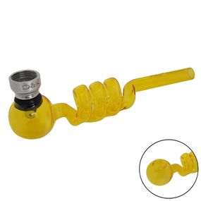 Кальян Спиральная Трубка Из Стекла "Yellow Spiral"