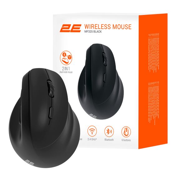 Мишка 2E MF325 Silent Wireless/Bluetooth Black (2E-MF325WBK) | Зображення 7