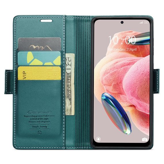 Шкіряний чохол-книжка Retro Case для Xiaomi Redmi 12 колір Зелений | Зображення 1