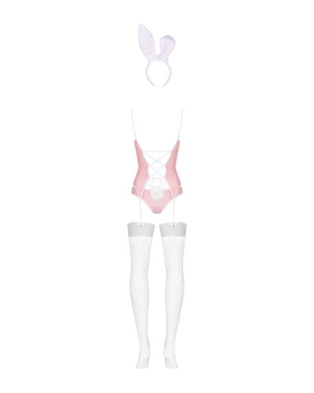 Еротичний костюм зайчика Obsessive Bunny suit 4 pcs costume pink, рожевий, топ з підв’язками, т, L/XL | Зображення 5