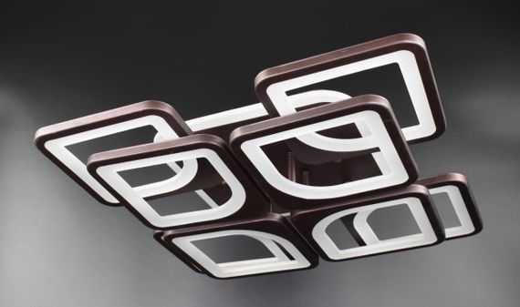 Люстра світлодіодна стельова LED світильник для квартири на стелю лед з пультом 26114 Коричневий 11х43х43 см.