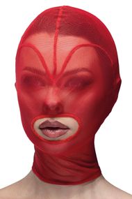 Маска сітка з відкритим ротом Feral Feelings Hearts Mask Червона One Size