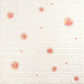 Панель стінова 3D 700х700х4мм Рожеві квіти SW-00001978