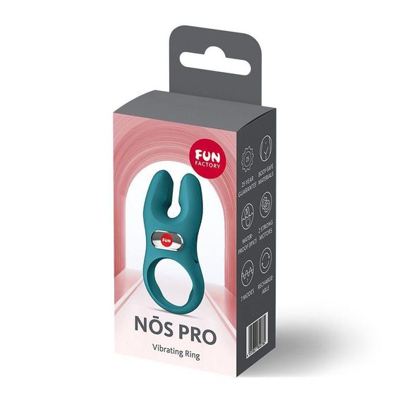 Ерекційне віброкільце з подвійною стимуляцією клітора Fun Factory NŌS PRO Bottle Green, 2 мотори Sex Aura | Зображення 7