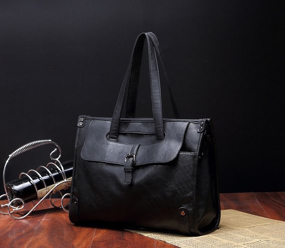 Сумка деловая мужская для документов А4 черная на плечо (395) | Зображення 1