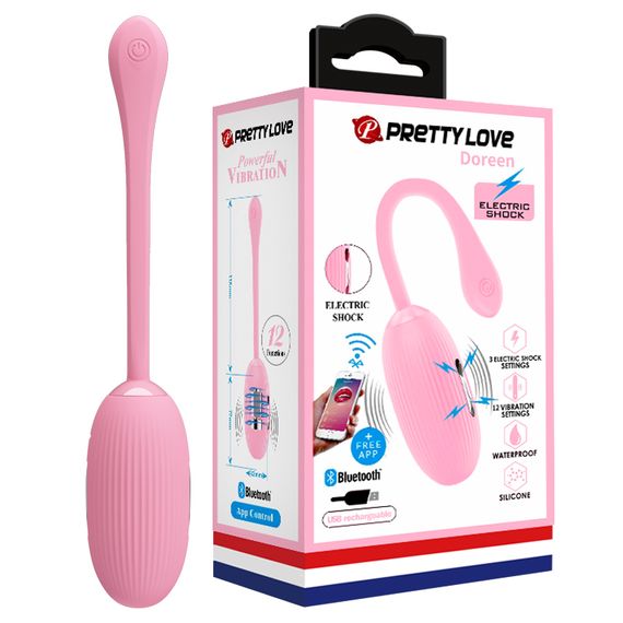 Віброяйце - Pretty Love Doreen Electric Shock Egg Light Pink (App)