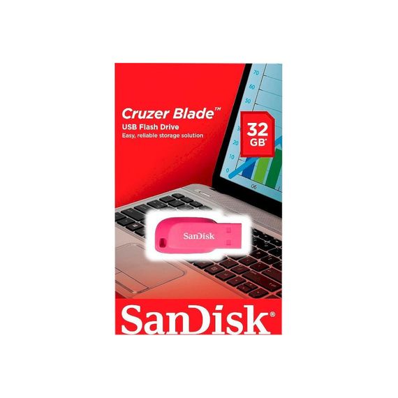 USB флеш накопичувач SanDisk 32GB Cruzer Blade Pink USB 2.0 (SDCZ50C-032G-B35PE) | Зображення 2