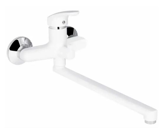 Змішувач для ванни Plamix Afina-006 EURO White (без шланга та лійки) (PM0687)