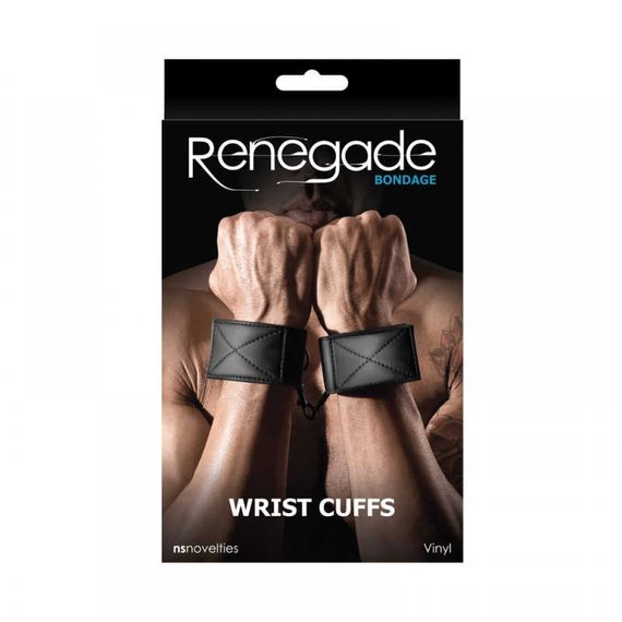 Наручники на зап'ястя, чорні RENEGADE BONDAGE WRIST CUFFS BLACK | Зображення 1
