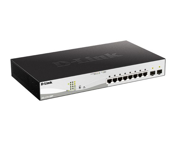 Коммутатор D-Link DGS-1210-10MP 8xGE PoE, 2xSFP, 130Вт (DGS-1210-10MP) | Зображення 1