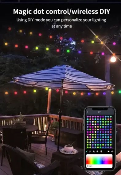 Гірлянда на ялинку матова кулька 10 метрів з пультом Usb Bluetooth управління з телефону модель (SFK-03) | Зображення 5