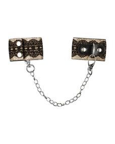 Наручники з блискітками та ланцюгом Obsessive A746 cuffs, чорно-золоті