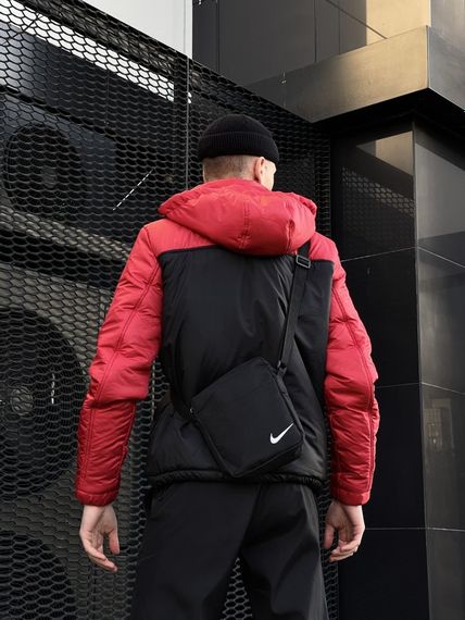 Комплект чоловічий Nike: анорак утеплений червоно-чорний + штани "President" чорні. Барсетка У Подарунок! | Зображення 6