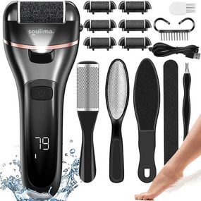 Електрична роликова пила Soulima 23220 пемза для ніг і п'ят 6 насадок + аксесуари