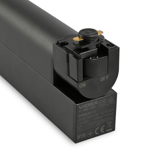 LED Світильник трековий 15W 4100К 220V VL-TR05-154B Videx | Зображення 7