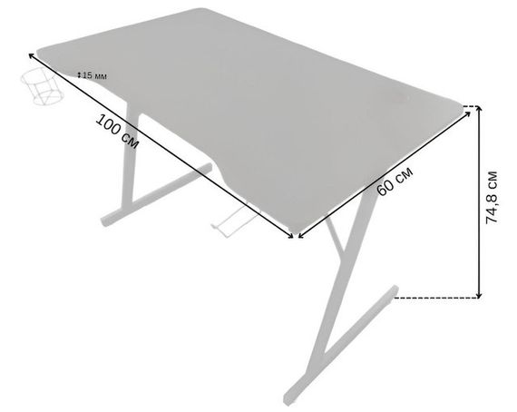 Геймерський ігровий комп'ютерний стіл 100 см Bonro B-07 чорний | Зображення 4