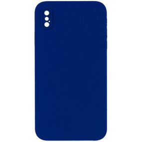 Чохол Silicone Case Square Full Camera Protective (AA) NOLOGO для Apple iPhone XS Max (6.5") Синій / Deep navy