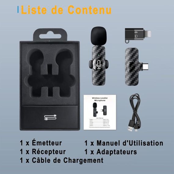 Професійний бездротовий петличний мікрофон для iPhone/Android/камери, бездротовий петличний мікрофон для | Зображення 1