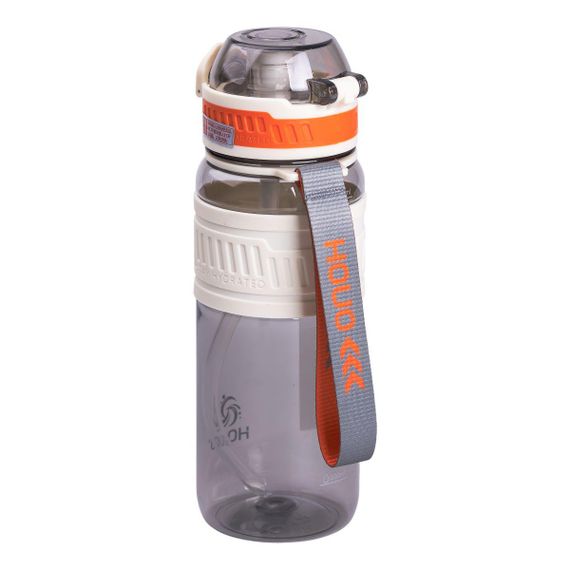 Пляшка для води з трубочкою та ремінцем 750 мл спортивная пляшка 23.5 см Біла HP-14-34W | Зображення 2