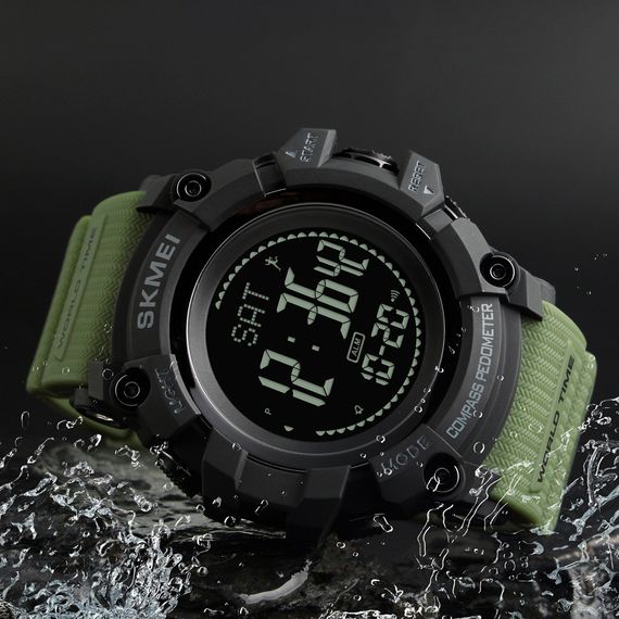 Skmei 1356AG Army Green + Compass | Зображення 2
