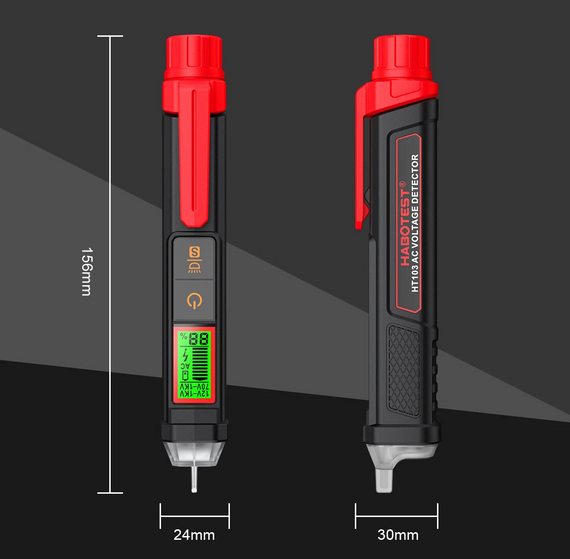 Безконтактний тестер напруги HABOTEST HT103 12-1000V AC з LCD | Зображення 6