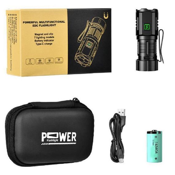 Яркий тактический фонарик, Фонарь для дома с зарядкой от розетки, Перезаряжаемый ручной фонарь JK-64 | Зображення 3