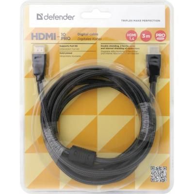 Кабель мультимедийный HDMI M to HDMI M 3.0m V1.4 Defender (87434) | Зображення 2