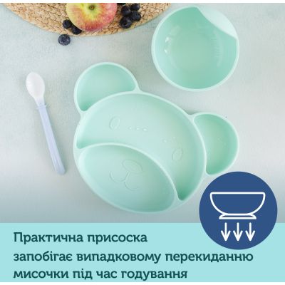 Тарелка детская Canpol babies Мишка на присоске Розовая (51/401_pin) | Зображення 3