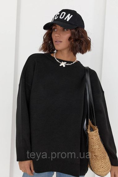 Удлиненная женская кофта с надписью на спине Love цвет черный размер S FL_000499 | Зображення 7