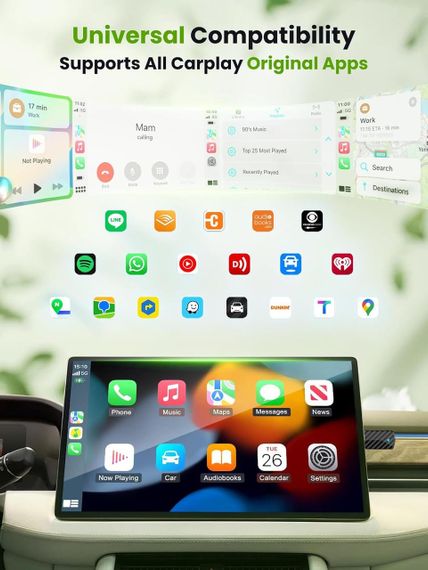 Бездротовий адаптер для CarPlay Android Auto, для авто з дротовим Карплей, WiFi Bluetooth підтримка iOS 10+/Android 11+ | Зображення 4