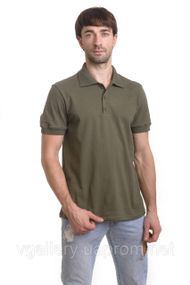 Футболка чоловіча ПОЛО - Хакі з манжетом з МІКРОЛАКОСТИ 3XL