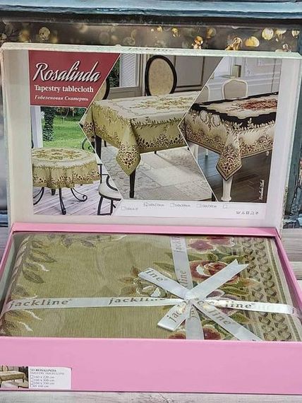 Скатерть Jackline Roselinda bej 160х220см Гобелен Хлопок/Полиэстер