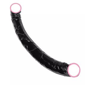 Двосторонній фалоімітатор чорного кольору