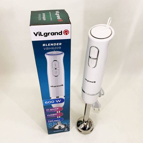 Блендер с защитой от разбрызгивания ViLgrand VBH6209 600 Вт, Погружные блендеры для дома FN-70 | Зображення 4