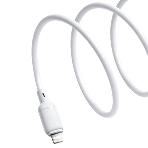Дата кабель Baseus Silky Series OS Fast Charging USB to Lightning 2.4A (1m) (P1037770) Moon White | Зображення 2