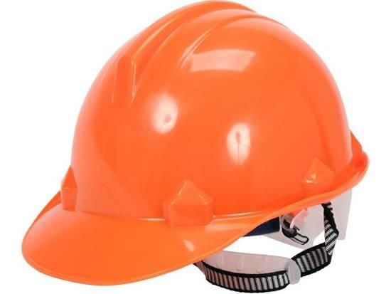 Каска для захисту голови VOREL оранжева з матеріалу HDPE VR-74171