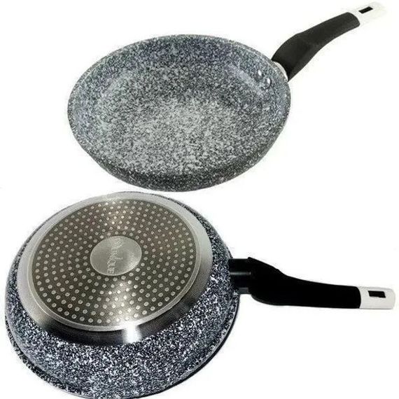 Сковорода UNIQUE UN-5114 22 см із кришкою граніт світлий багатошарове покриття | Зображення 3