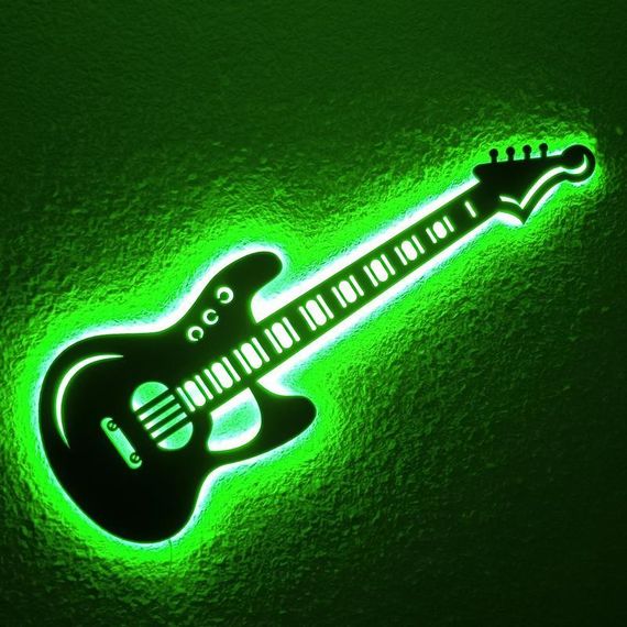 Панно декоративная картина на стену Гитара LED подсветка 742х250 acr-p000106 | Зображення 1