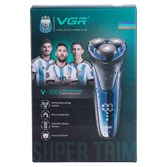 Електробритва чоловіча з LED-дисплеєм професійна VGR V-306 | Зображення 8