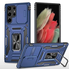 Ударопрочный чехол Camshield Army Ring для Samsung Galaxy S21 Ultra Синий / Navy