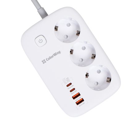 Сетевой фильтр питания ColorWay CW-CHE34PDW 3 розетки/4USB (CW-CHE34PDW) | Зображення 8