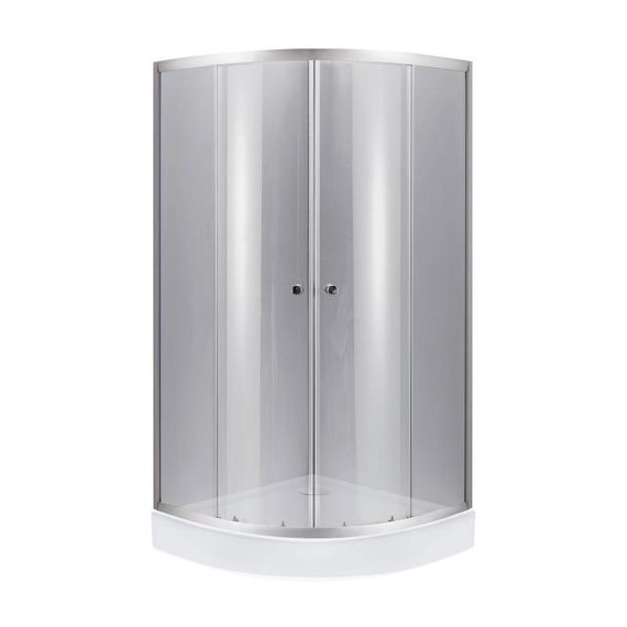 Lidz Набір: Душова кабіна Latwa SC90x90.SAT.LOW.DGR, напівкругла, скло тоноване 4 мм + Душовий піддон Kapielka ST90x90x14