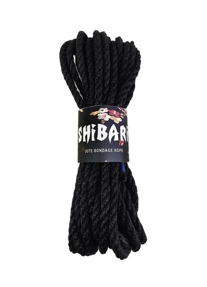 Джутова мотузка для шібарі Feral Feelings Shibari Rope, 8 м чорна Sex Aura